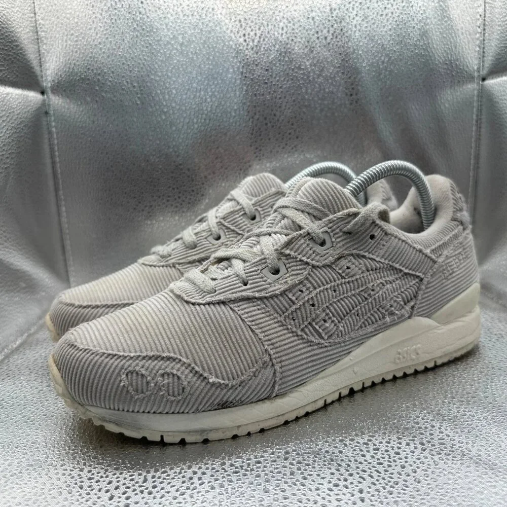 Size 9 Asics Gel Lyte 3 Womens Corduroy Oyster Grey Athletic‎ Sneaker 1202A076